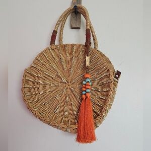 New Sam Edelman Giuliana Straw Round Tote